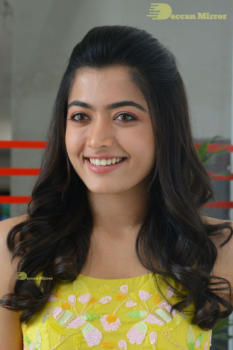 Telugu and Kannada Actress Rashmika Mandanna photoshoot in a yellow dress