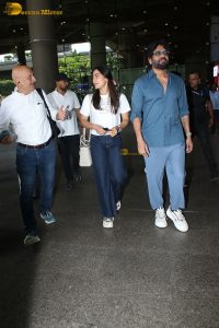 Actors Nagarjuna Akkineni, Anupam Kher, and Rashmika Mandanna spotted at Mumbai Airport