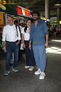 Actors Nagarjuna Akkineni, Anupam Kher, and Rashmika Mandanna spotted at Mumbai Airport