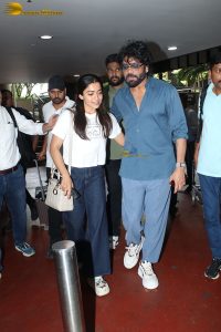 Actors Nagarjuna Akkineni, Anupam Kher, and Rashmika Mandanna spotted at Mumbai Airport
