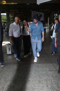 Actors Nagarjuna Akkineni, Anupam Kher, and Rashmika Mandanna spotted at Mumbai Airport