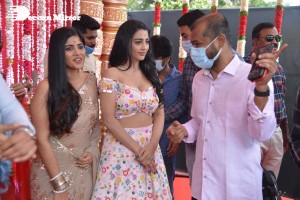 Ravanasura Movie Opening Stills with Ravi Teja, Chiranjeevi, Anu Emmanuel, Faira Abdullah