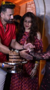 actress Raveena Tandon pretty in a red dress