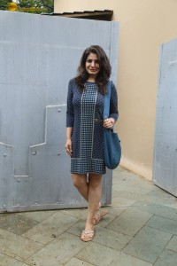 actress Raveena Tandon sexy in a blue dress