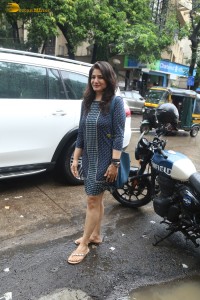 actress Raveena Tandon sexy in a blue dress
