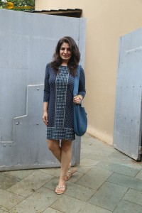 actress Raveena Tandon sexy in a blue dress