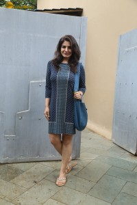 actress Raveena Tandon sexy in a blue dress