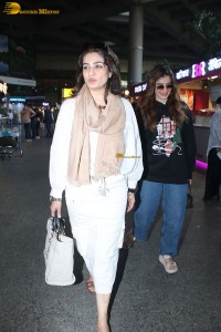 Bollywood actress Raveena Tandon spotted with her daughter Rasha Thadani at Mumbai airport