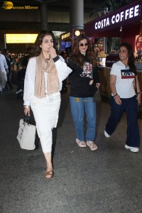 Bollywood actress Raveena Tandon spotted with her daughter Rasha Thadani at Mumbai airport