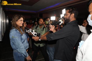 Raveena Tandon promotes the film KGF 2 at G7 Multiplex in Mumbai