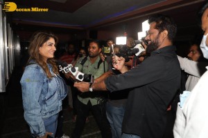 Raveena Tandon promotes the film KGF 2 at G7 Multiplex in Mumbai