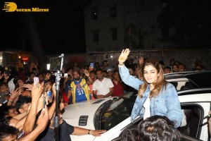Raveena Tandon promotes the film KGF 2 at G7 Multiplex in Mumbai