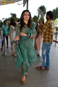 Actress Raveena Tandon and her daughter Rasha spotted at the Mumbai Airport