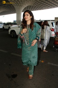 Actress Raveena Tandon and her daughter Rasha spotted at the Mumbai Airport