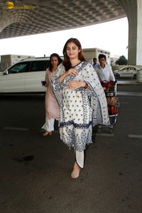 Actress Raveena Tandon and her daughter Rasha spotted at the Mumbai Airport