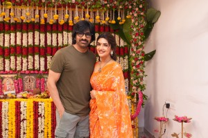 The Launch of Ravi Teja’s 75th Film attended by Ravi Teja and Sreeleela