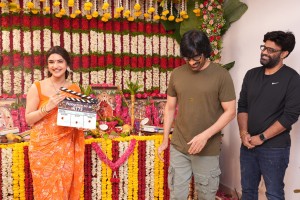 The Launch of Ravi Teja’s 75th Film attended by Ravi Teja and Sreeleela