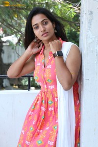 telugu actress rekha nirosha cute photoshoot in a orange salwar