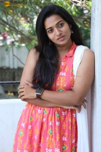 telugu actress rekha nirosha cute photoshoot in a orange salwar