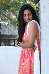 telugu actress rekha nirosha cute photoshoot in a orange salwar