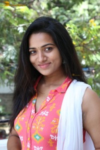 telugu actress rekha nirosha cute photoshoot in a orange salwar