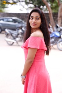 indian actress rekha nirosha in a pink dress