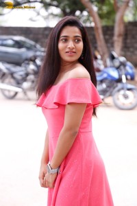 indian actress rekha nirosha in a pink dress