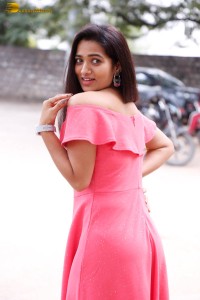 indian actress rekha nirosha in a pink dress