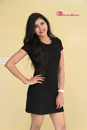 Telugu Actress Revathi Singh in a black dress