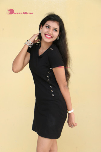 Telugu Actress Revathi Singh in a black dress