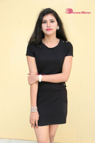 Telugu Actress Revathi Singh in a black dress