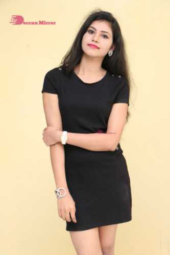 Telugu Actress Revathi Singh in a black dress