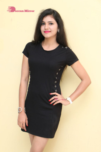 Telugu Actress Revathi Singh in a black dress