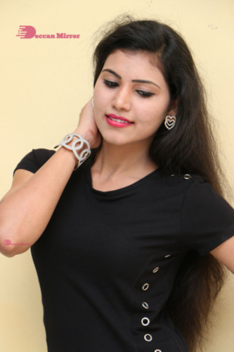 Telugu Actress Revathi Singh in a black dress