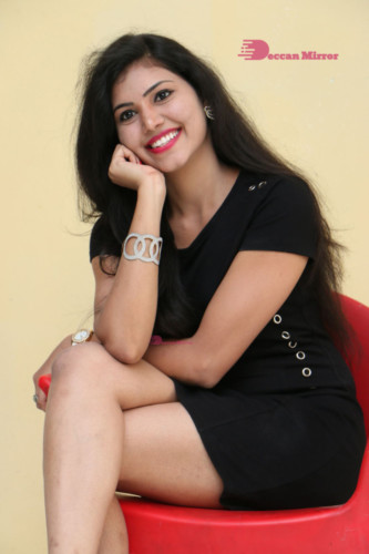 Telugu Actress Revathi Singh in a black dress