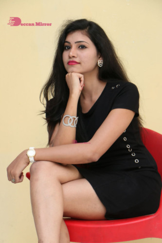 Telugu Actress Revathi Singh in a black dress