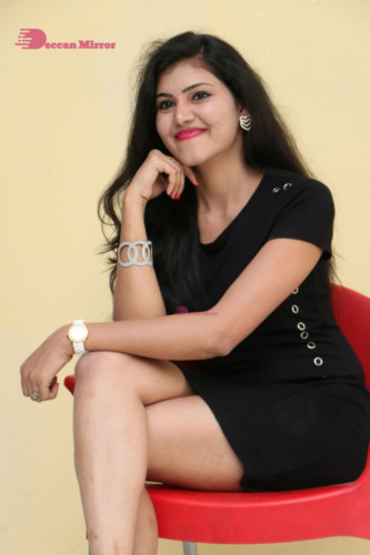 Telugu Actress Revathi Singh in a black dress