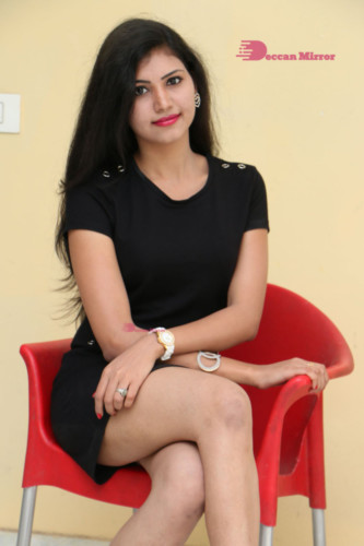 Telugu Actress Revathi Singh in a black dress