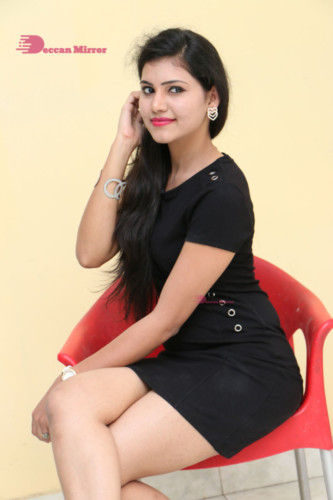 Telugu Actress Revathi Singh in a black dress