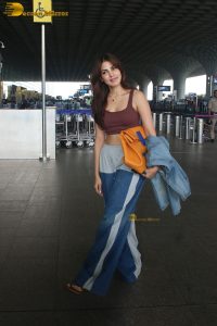 Bollywood actress Rhea Chakraborty chic look at mumbai airport