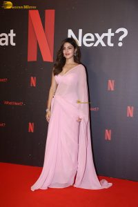 actress Rhea Chakraborty pretty in a pink saree