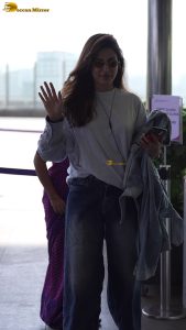 actress Rhea Chakraborty chic look at mumbai airport