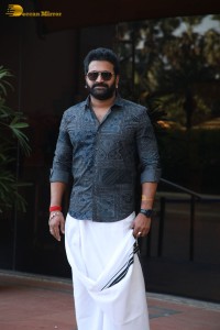 Rishab Shetty seen in traditional attire while visiting Taj Lands End Hotel in Mumbai