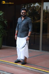 Rishab Shetty seen in traditional attire while visiting Taj Lands End Hotel in Mumbai
