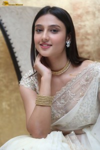 actress Ritika Nayak sizzling looks in a white saree