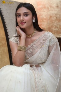 actress Ritika Nayak sizzling looks in a white saree