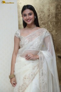 actress Ritika Nayak sizzling looks in a white saree