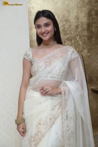 actress Ritika Nayak sizzling looks in a white saree