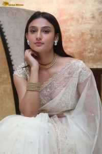 actress Ritika Nayak sizzling looks in a white saree