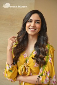Actress Ritu Varma in a Yellow Dress